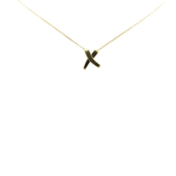 Tiffany & Co AB Tiffany Gold 18K Yellow Gold Metal Paloma Picasso Paloma's Graffiti X Pendant Necklace France