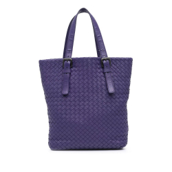 Bottega Veneta B Bottega Veneta Purple Dark Purple Nappa Leather Leather Nappa Intrecciato Tote Italy