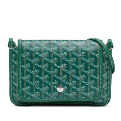 Goyard AB Goyard Green Coated Canvas Fabric Goyardine Plumet Pocket Wallet France