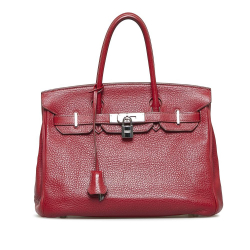 Hermès B Hermès Red Calf Leather 2007 Clemence Birkin Retourne 30 France