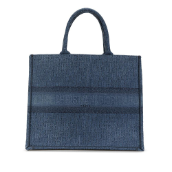 Christian Dior AB Dior Blue Denim Fabric Large Oblique Book Tote Italy