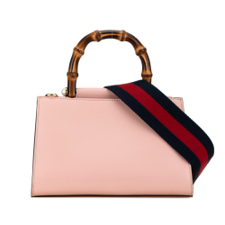 Gucci AB Gucci Pink Calf Leather Mini Bamboo Nymphaea Italy