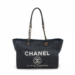 Chanel Deauville Small Denim Tote Bag Blue