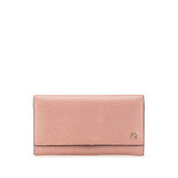 Gucci B Gucci Pink Light Pink Calf Leather Interlocking G Long Wallet Italy