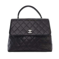 Chanel B Chanel Black Caviar Leather Leather Caviar Kelly Top Handle Bag Italy