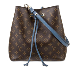 Louis Vuitton B Louis Vuitton Brown with Blue Monogram Canvas Canvas Monogram Neonoe MM France