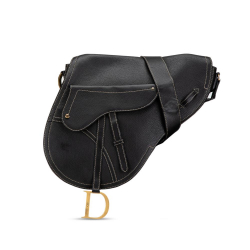 Christian Dior B Dior Black Calf Leather Baudrier Saddle Bag Italy