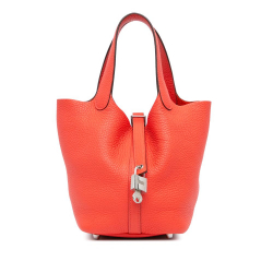 Hermès AB Hermès Orange Dark Orange Calf Leather Togo Picotin Lock 18 France