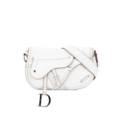 Christian Dior B Dior White Calf Leather Double Saddle Crossbody Italy