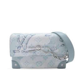 Louis Vuitton B Louis Vuitton Blue Light Blue Monogram Canvas Canvas Monogram Aqua Garden Steamer PM France