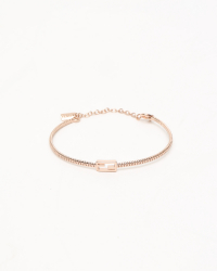 Fendi FF Logo Baguette Rose Gold Bracelet