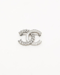 Chanel CC Rhinestone and Baguette Brooch