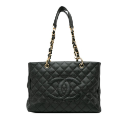 Chanel B Chanel Black Caviar Leather Leather Caviar Grand Shopping Tote Italy