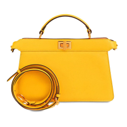 Fendi B Fendi Yellow Calf Leather Small Peekaboo ISeeU East West Bag Italy