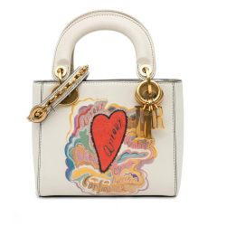 Christian Dior AB Dior White Calf Leather Niki De Saint Phalle Mini skin Dioramour Lady Dior Italy