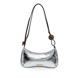 Jacquemus AB Jacquemus Silver Calf Leather Metallic skin Le Bisou Perle Shoulder Bag Italy