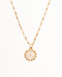 Chanel Coco Mark Rhinestone Circle Necklace