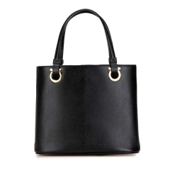 Salvatore Ferragamo AB Ferragamo Black Calf Leather Gancini Handbag Italy