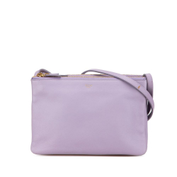 Celine B Celine Purple Calf Leather Small Trio Crossbody Italy