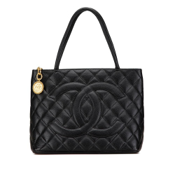 Chanel AB Chanel Black Caviar Leather Leather Caviar Medallion Tote Italy