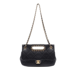 Chanel B Chanel Black Lambskin Leather Leather A Real Catch Lambskin Satchel Italy