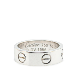 Cartier B Cartier Silver 18K White Gold Metal Mini Love Ring France