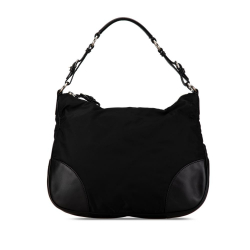 Prada B Prada Black Nylon Fabric Tessuto Hobo Italy