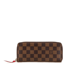 Louis Vuitton B Louis Vuitton Brown Damier Canvas Canvas Damier Ebene Clemence Wallet Spain