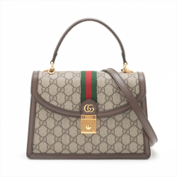 Gucci Ophidia GG Small Striped Canvas 2-Ways Top-handle Handbag GG Supreme