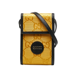 Gucci AB Gucci Yellow Nylon Fabric Mini GG Off The Grid Crossbody Bag Italy