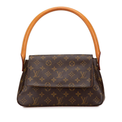 Louis Vuitton AB Louis Vuitton Brown Monogram Canvas Canvas Monogram Looping Mini United States