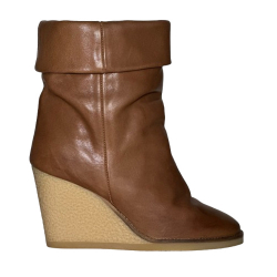 Isabel Marant TOTAM 80 WEDGE LEATHER ANKLE BOOTS