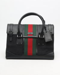 Gucci Black GG Monogram Canvas Duffle Bag