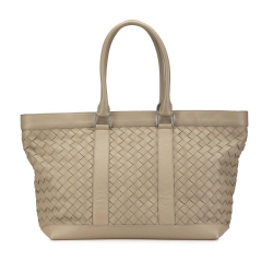 Bottega Veneta AB Bottega Veneta Brown Taupe Nappa Leather Leather Nappa Intrecciato Tote Italy