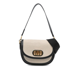 MCM B MCM Brown Light Beige with Black Canvas Fabric Small Mode Travia Satchel Korea, South