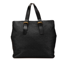 Bottega Veneta B Bottega Veneta Black Nappa Leather Leather Nappa Intrecciato Belt Strap Tote Italy