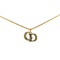 Christian Dior B Dior Gold Gold Plated Metal CD Logo Pendant Necklace Germany