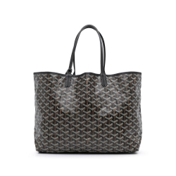 Goyard AB Goyard Black Coated Canvas Fabric Goyardine Saint Louis PM France