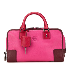 Loewe AB LOEWE Pink Hot Pink Goatskin Leather Tricolor Amazona 28 Spain