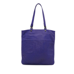 Bottega Veneta B Bottega Veneta Purple Calf Leather Intrecciato Tote Italy