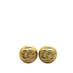 Chanel AB Chanel Gold Gold Plated Metal CC Clip On Earrings France