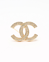 Chanel Coco Mark Rhinestone Brooch