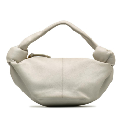 Bottega Veneta B Bottega Veneta White Lambskin Leather Leather Mini Lambskin Double Knot Bag Italy