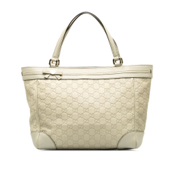 Gucci B Gucci White Ivory Calf Leather Guccissima Mayfair Italy