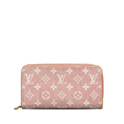 Louis Vuitton AB Louis Vuitton Pink Denim Fabric Monogram Jacquard Zippy Wallet Spain