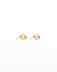 Fendi FF Pearl Drop Earrings