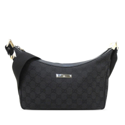 Gucci B Gucci Black Canvas Fabric GG Crossbody Italy