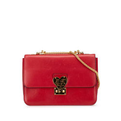 Valentino B Valentino Red Calf Leather L'Amour Rockstud Chain Shoulder Bag Italy