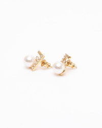 Fendi FF Rhinestone and Pearl Earrings