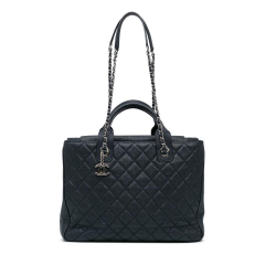 Chanel B Chanel Blue Navy Caviar Leather Leather Large Quilted Caviar Urban Companion Tote Italy